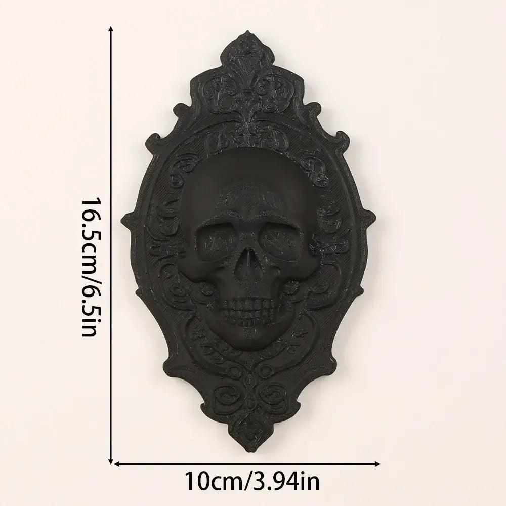 Gothic Dark Style Retro Carved Frame Skull Wall Decoration For Dark Style Home Wall & Witchy Halloween Decoration-MoonChildWorld