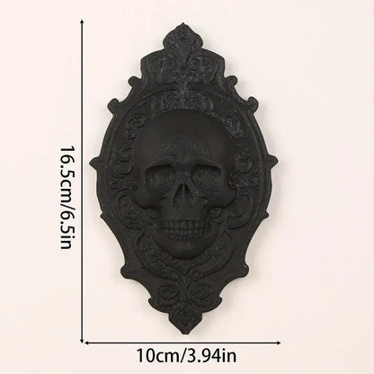 Gothic Dark Style Retro Carved Frame Skull Wall Decoration For Dark Style Home Wall & Witchy Halloween Decoration-MoonChildWorld