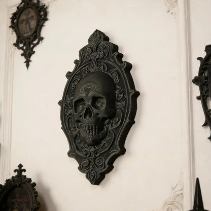 Gothic Dark Style Retro Carved Frame Skull Wall Decoration For Dark Style Home Wall & Witchy Halloween Decoration-MoonChildWorld