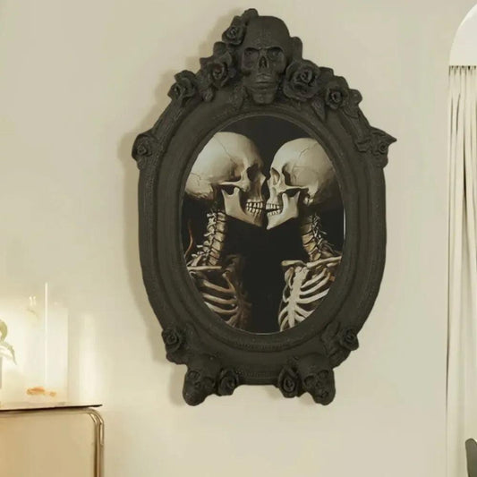 Gothic Dark Style Skull Rose Decorative Photo Frame Halloween Wall Decoration-MoonChildWorld