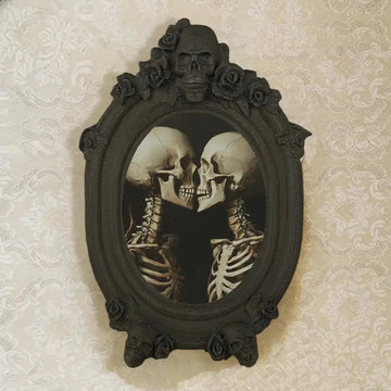 Gothic Dark Style Skull Rose Decorative Photo Frame Halloween Wall Decoration-MoonChildWorld