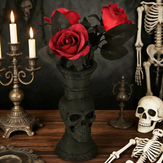Gothic Dark Style Skull Shaped Decorative Vase Halloween Home Decor-MoonChildWorld