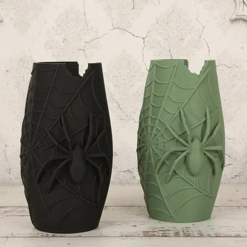 Gothic Dark Style Spider Web & Spider Shaped Decorative Vase Halloween Home Decor-MoonChildWorld