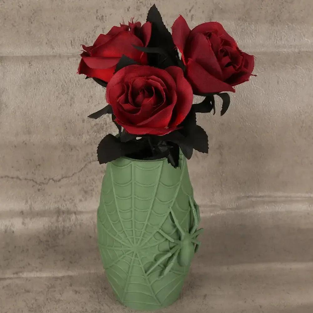 Gothic Dark Style Spider Web & Spider Shaped Decorative Vase Halloween Home Decor-MoonChildWorld