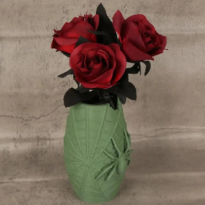 Gothic Dark Style Spider Web & Spider Shaped Decorative Vase Halloween Home Decor-MoonChildWorld