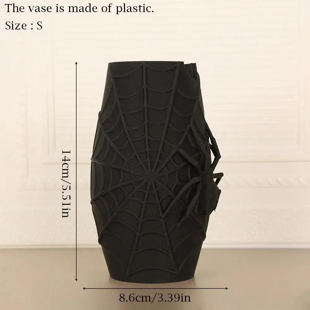 Gothic Dark Style Spider Web & Spider Shaped Decorative Vase Halloween Home Decor-MoonChildWorld
