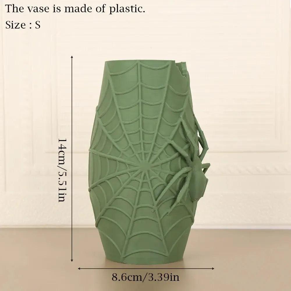 Gothic Dark Style Spider Web & Spider Shaped Decorative Vase Halloween Home Decor-MoonChildWorld