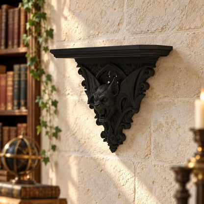 Opposite angled view of gargoyle shelf