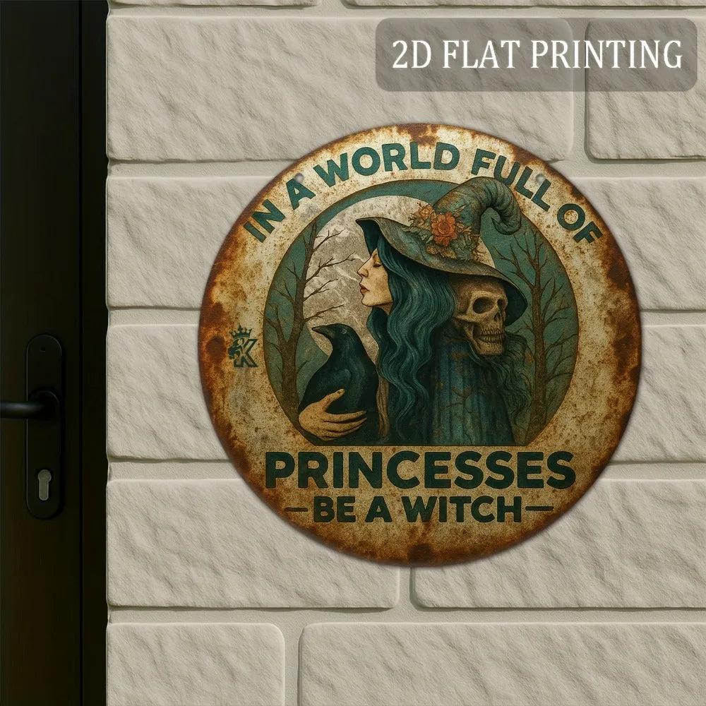 Gothic Halloween Be A Witch Metal Sign Witchy Home Decor-MoonChildWorld