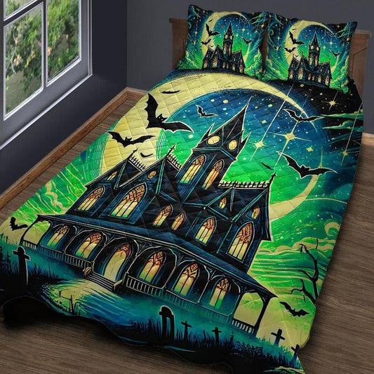 Gothic Halloween Castle Quilt Bedding Set-MoonChildWorld