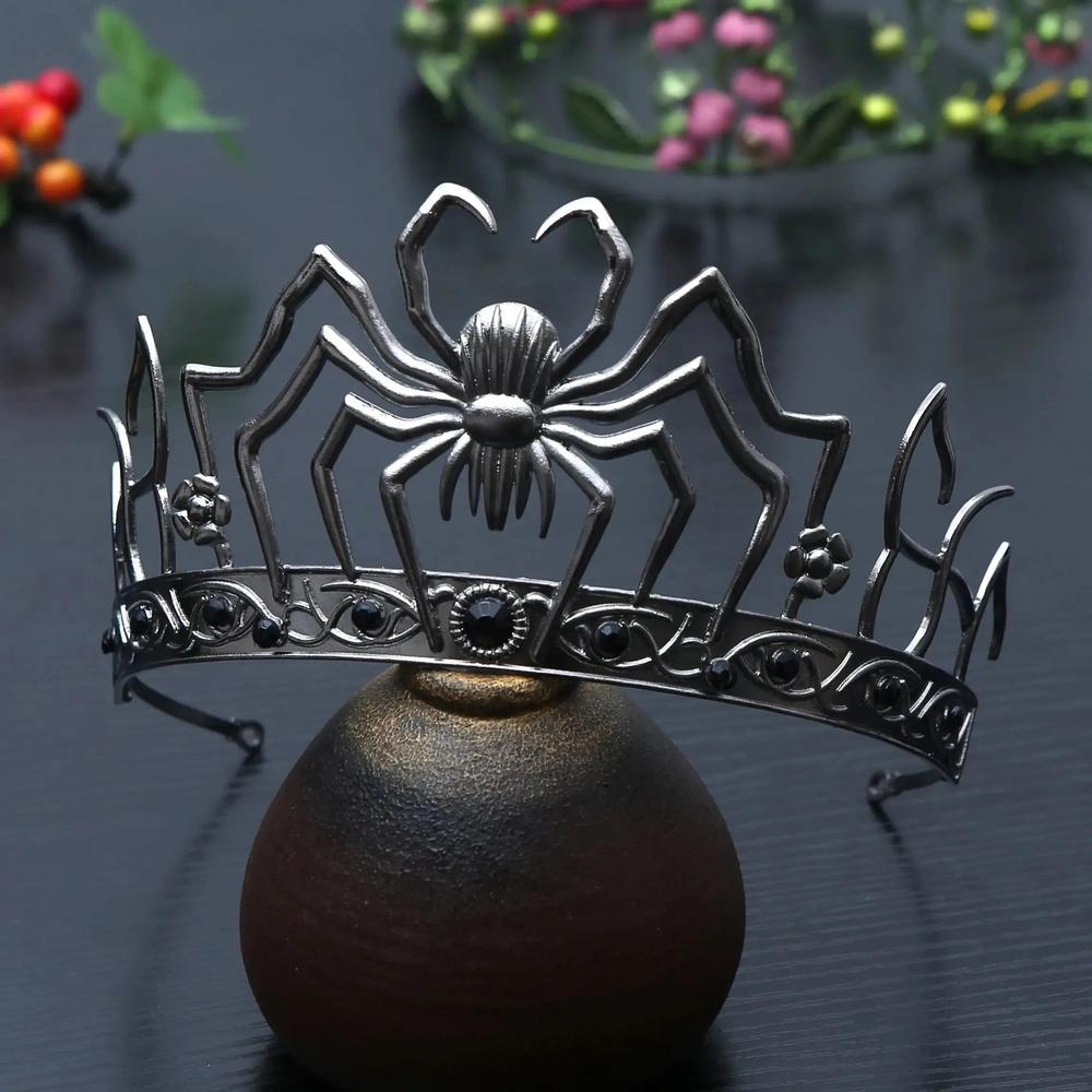 Gothic Halloween Crown - Black Spider Witch Tiaras Hair Accessories Vampire Accessory-MoonChildWorld