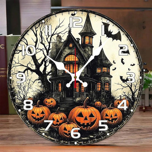 Gothic Halloween Wooden Wall Clock-MoonChildWorld