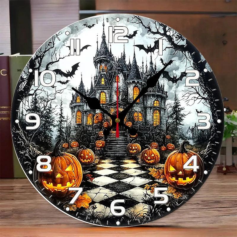 Gothic Halloween Wooden Wall Clock-MoonChildWorld