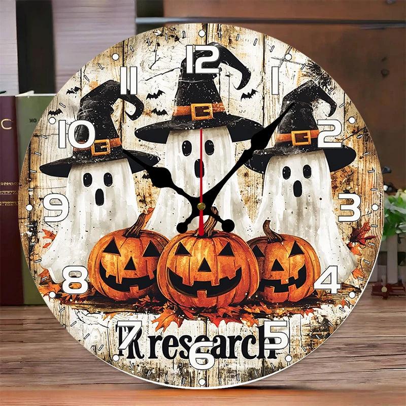 Gothic Halloween Wooden Wall Clock-MoonChildWorld