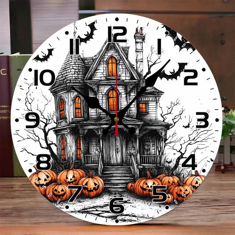 Gothic Halloween Wooden Wall Clock-MoonChildWorld