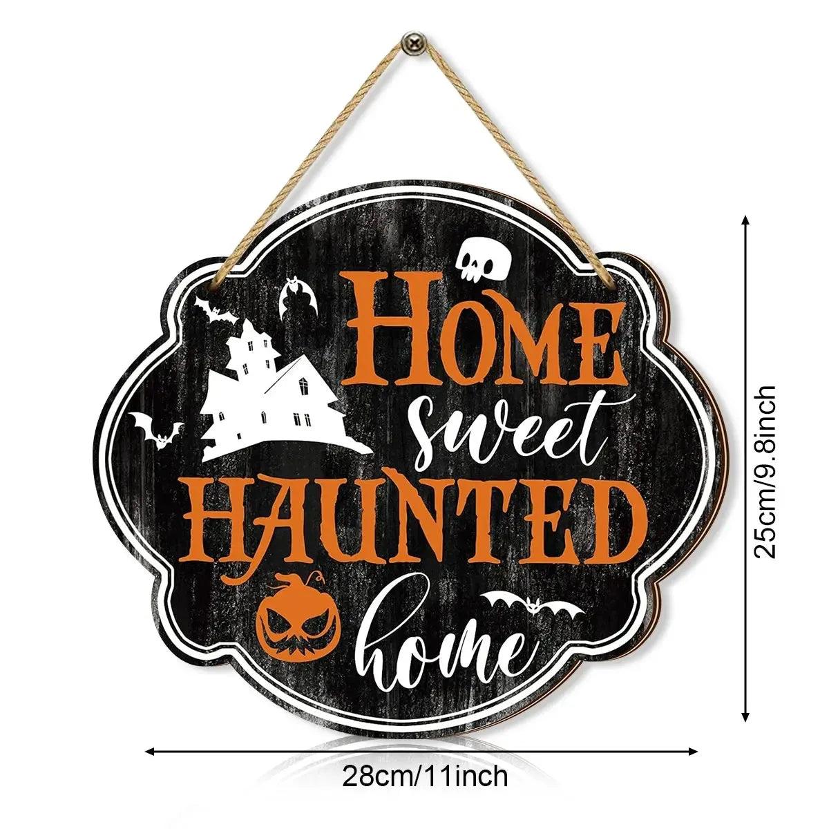 Gothic Haunted Home Halloween Witch Wooden Sign for Halloween Decor-MoonChildWorld