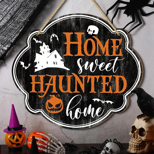 Gothic Haunted Home Halloween Witch Wooden Sign for Halloween Decor-MoonChildWorld