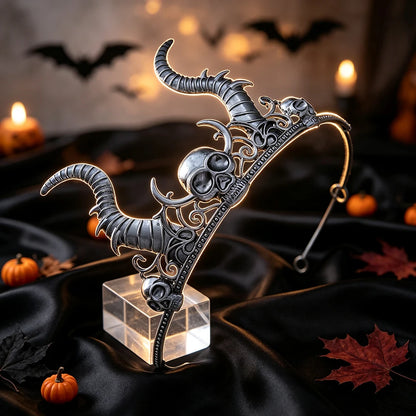 Gothic Horned Skull Tiara Crown Vintage Witch Metal Headband-MoonChildWorld