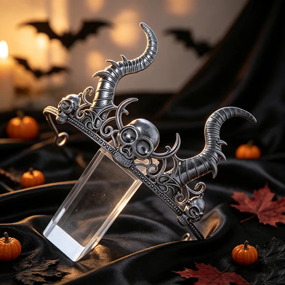 Gothic Horned Skull Tiara Crown Vintage Witch Metal Headband-MoonChildWorld
