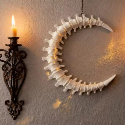 Gothic Moon Spinal-shaped Witchy Wall Decoration for Halloween-MoonChildWorld