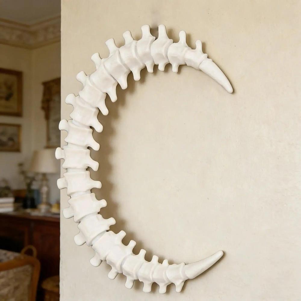 Gothic Moon Spinal-shaped Witchy Wall Decoration for Halloween-MoonChildWorld