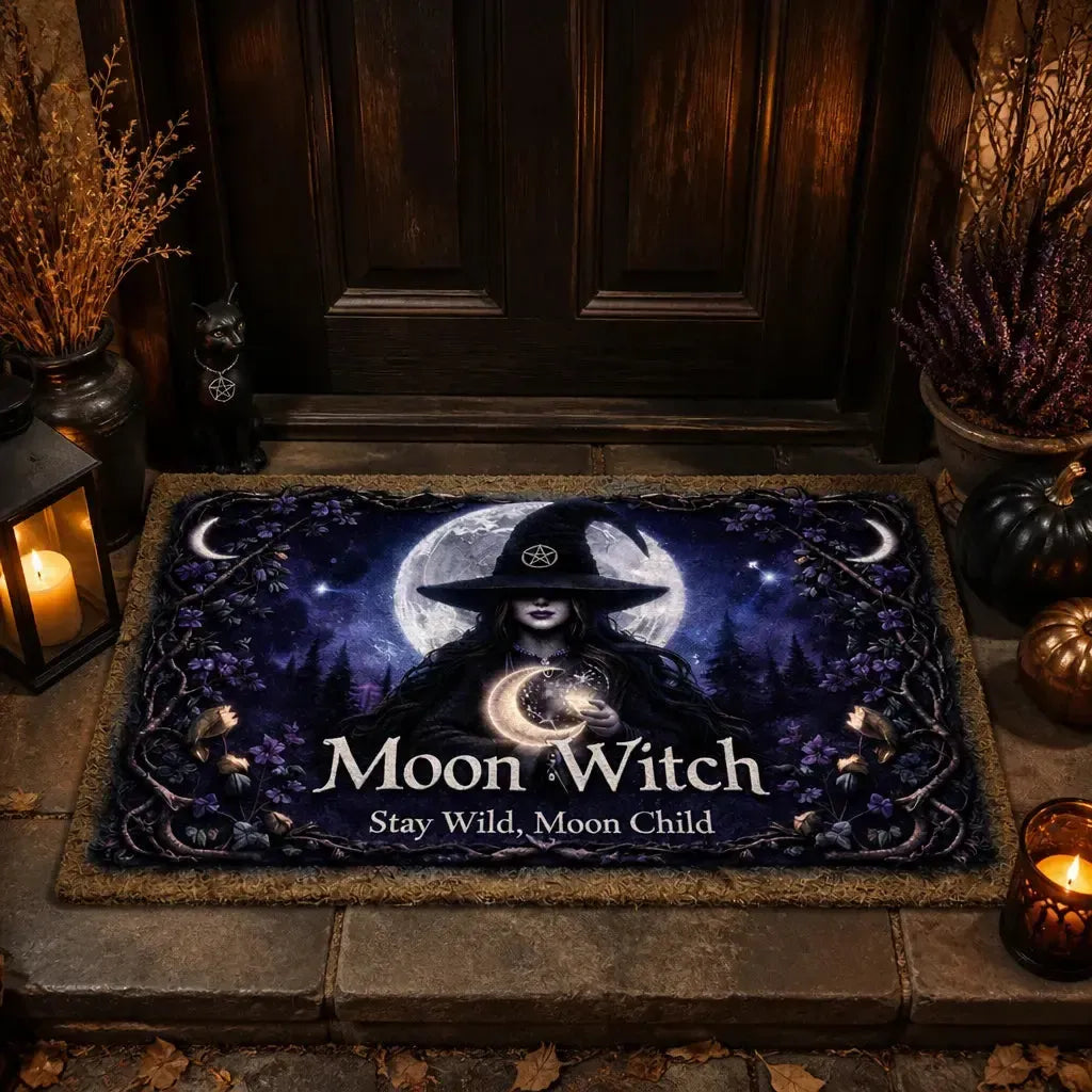Gothic Moon Witch Doormat – Halloween Witchy Welcome Mat for Dark Aesthetic Decor_mockup_1.webp