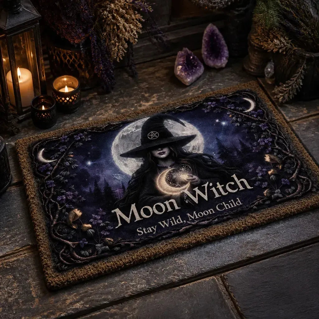 Gothic Moon Witch Doormat – Halloween Witchy Welcome Mat for Dark Aesthetic Decor_mockup_2.webp