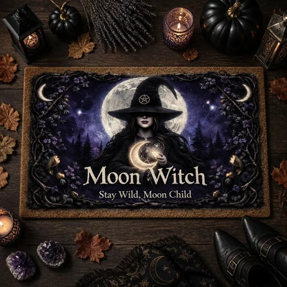 Gothic Moon Witch Doormat – Halloween Witchy Welcome Mat for Dark Aesthetic Decor_mockup_3.webp