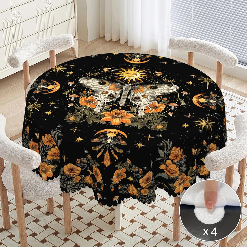 Gothic Moth Sun Moon Butterfly Witchy Tablecloth Wiccan Home Decor-MoonChildWorld