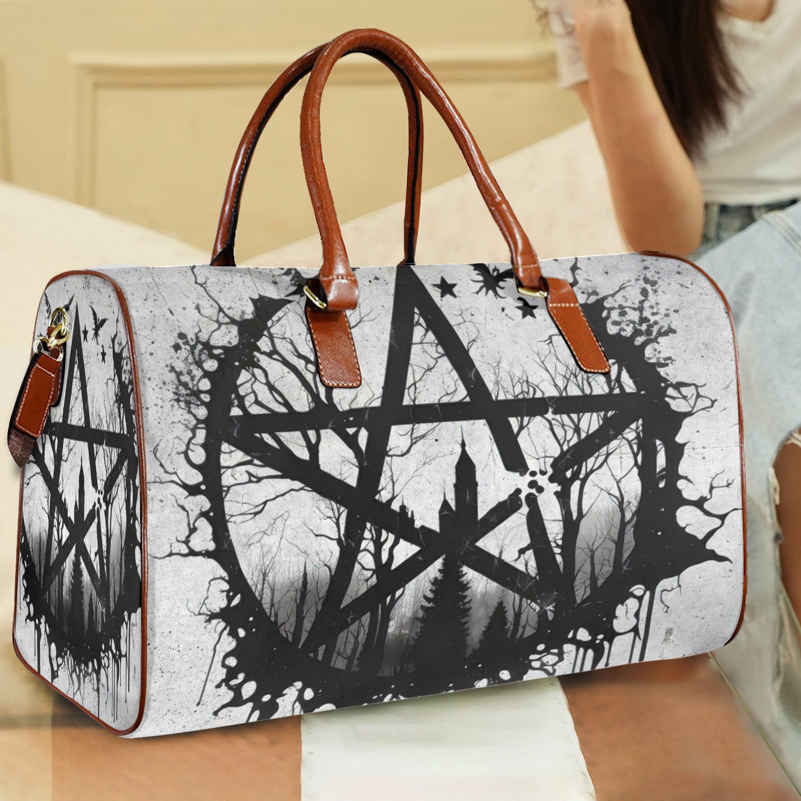 Gothic Pentacle Travel Bag-MoonChildWorld