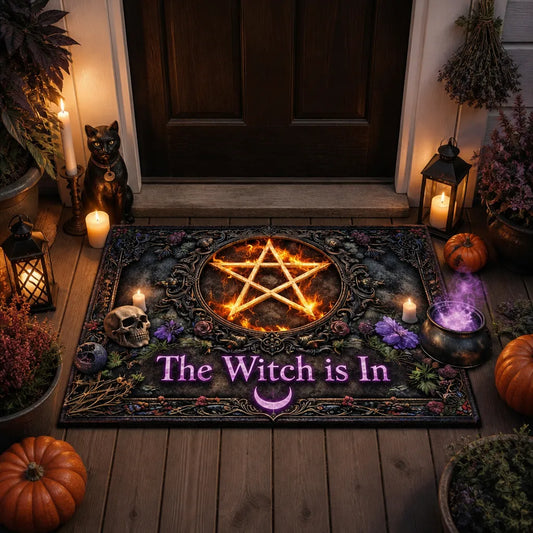 Gothic Pentagram Doormat – Pentacle Wicca Pagan Welcome Mat for Occult Decor_mockup_1.webp