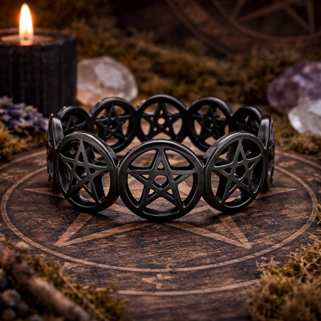 Gothic Pentagram Ring - Witchcraft Pentacle Ring Wiccan Pagan Jewelry-MoonChildWorld