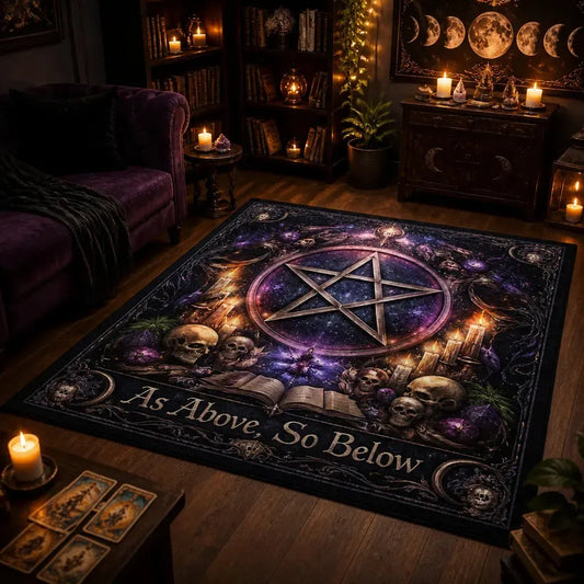 Gothic Pentagram Wicca Area Rug – Dark Aesthetic Witchcraft Carpet for Pagan Decor_mockup_1.webp