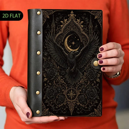 Gothic Raven Crescent Moon Rose Journal - raven journal - MoonChildWorld