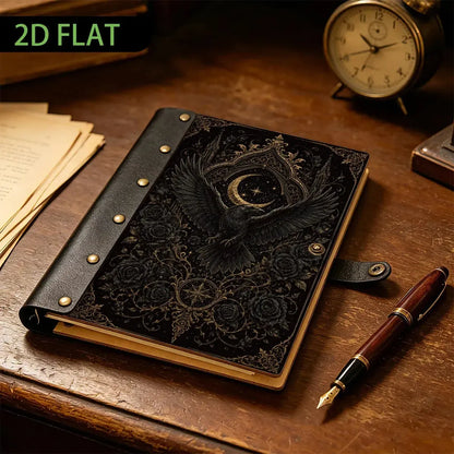 Gothic Raven Crescent Moon Rose Journal - gothic gifts - MoonChildWorld
