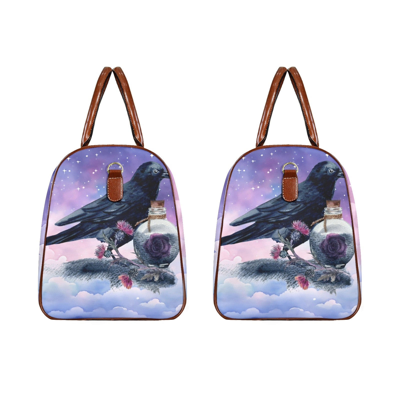 Gothic Raven Moon Phases Travel Bag-MoonChildWorld