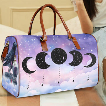 Gothic Raven Moon Phases Travel Bag-MoonChildWorld