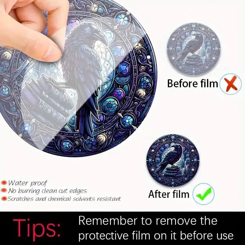 Gothic Raven Suncatcher Dark Crow Acrylic Sign-MoonChildWorld