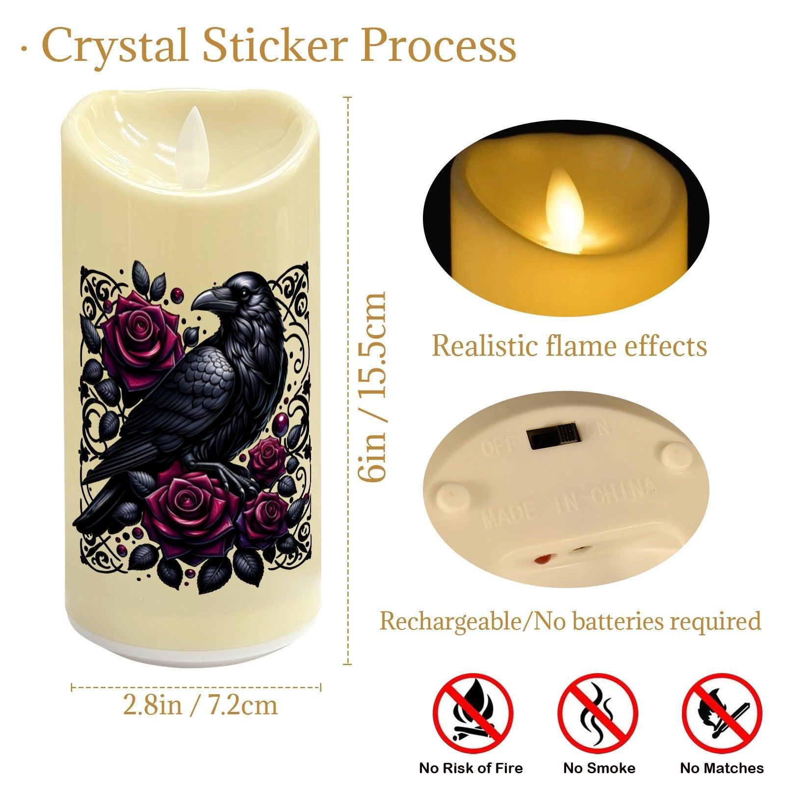 Gothic Raven Witchy Crow Flameless LED Candle-MoonChildWorld
