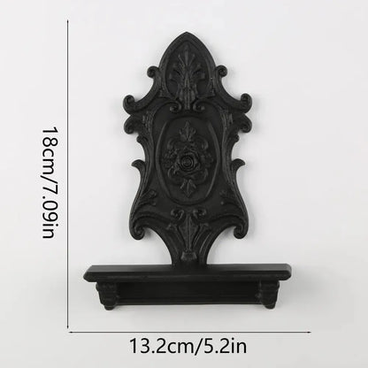 Gothic rose wall shelf dimension diagram, 13.2 cm wide and 18 cm high