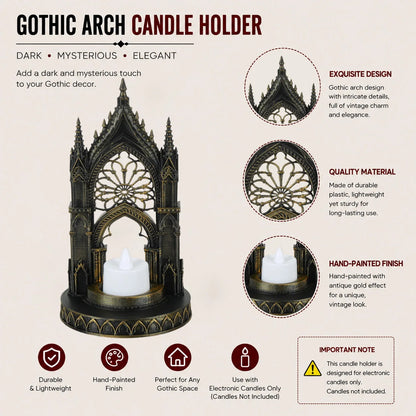 Church arch candle holder – witchy altar tabletop decor