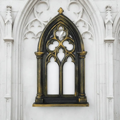 Cathedral rose window shelf – floating wall rack side view