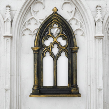 Cathedral rose window shelf – floating wall rack side view