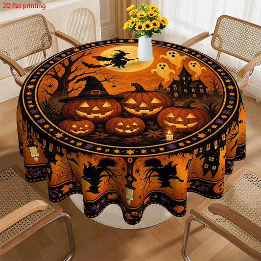 Round polyester tablecloth decorative table cover