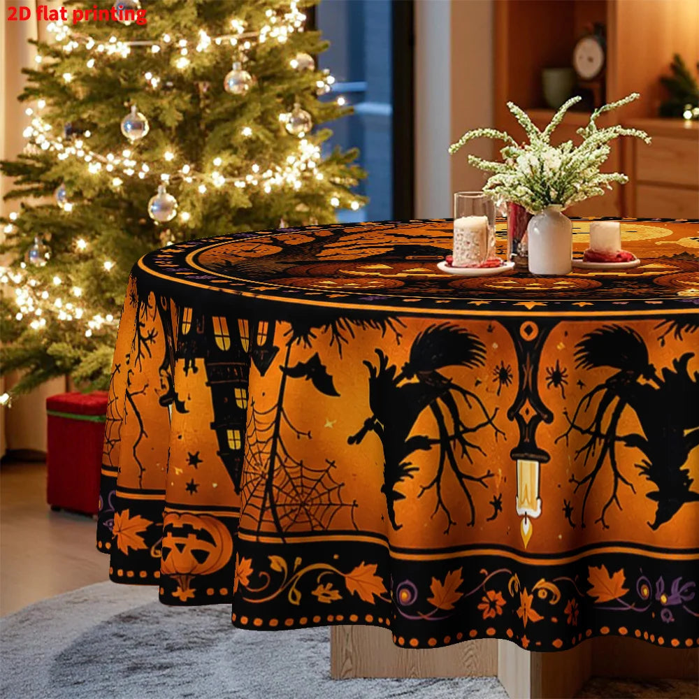 Round polyester tablecloth decorative table cover