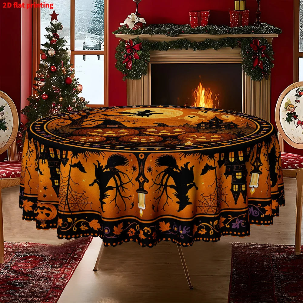 Round polyester tablecloth decorative table cover