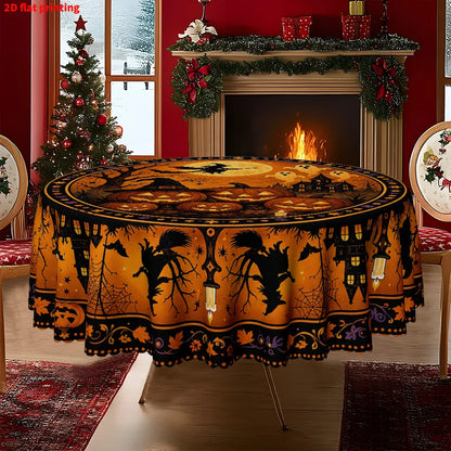 Round polyester tablecloth decorative table cover
