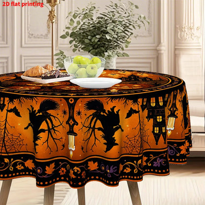 Round polyester tablecloth decorative table cover
