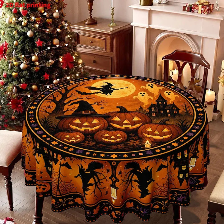 Round polyester tablecloth decorative table cover