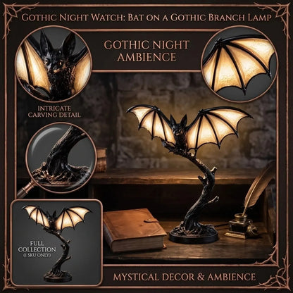 Gothic sculpture table lamp in retro resin